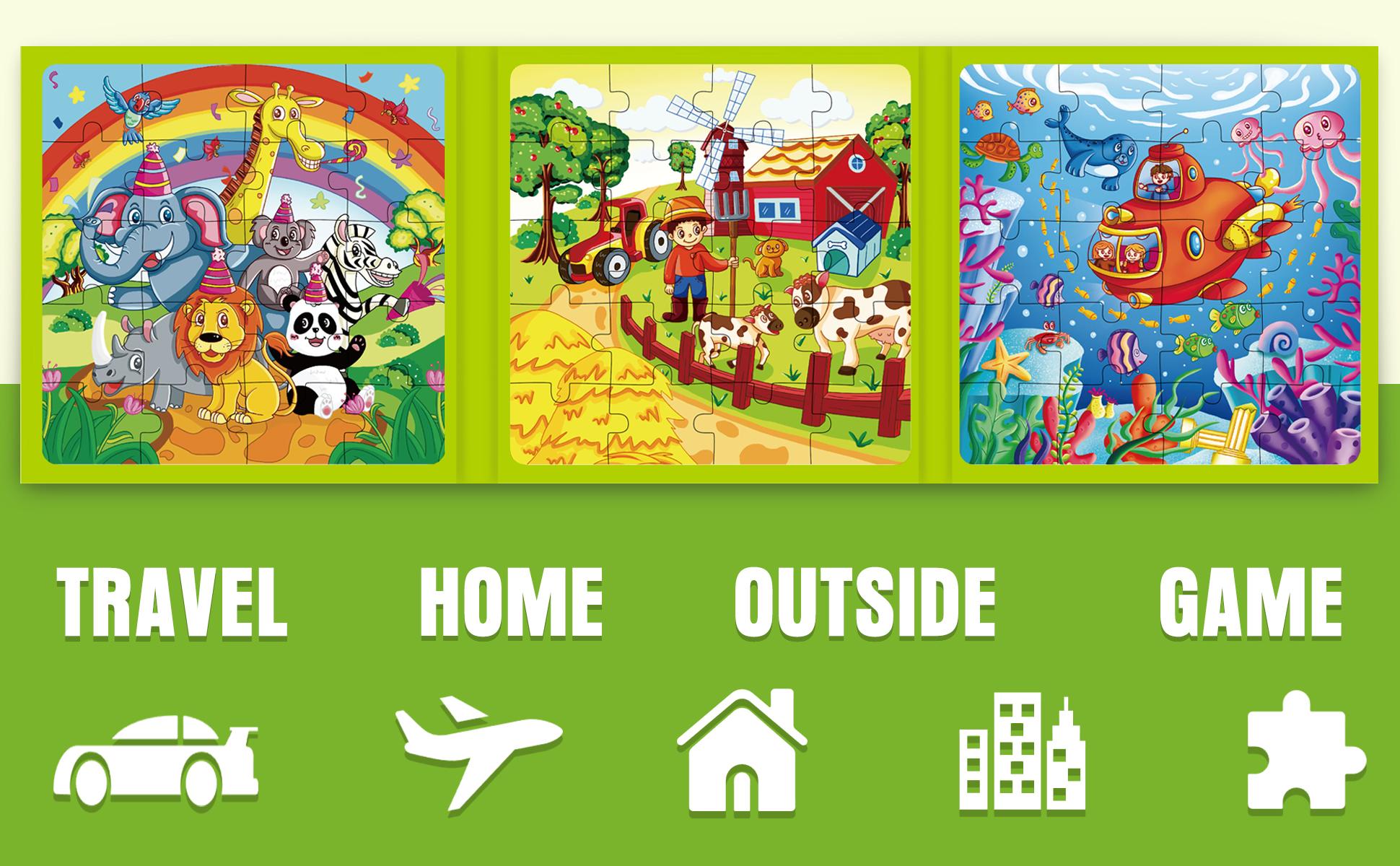 LumiKidz 3 themes Magnetic Puzzle is suitable for children aged 2-6,60 pieces set of travel toys,suitable for children aged 2-4, educational and learning magnets, and an ideal road travel activity toy for 3, 4, 5, 6, and 7 boys and girls