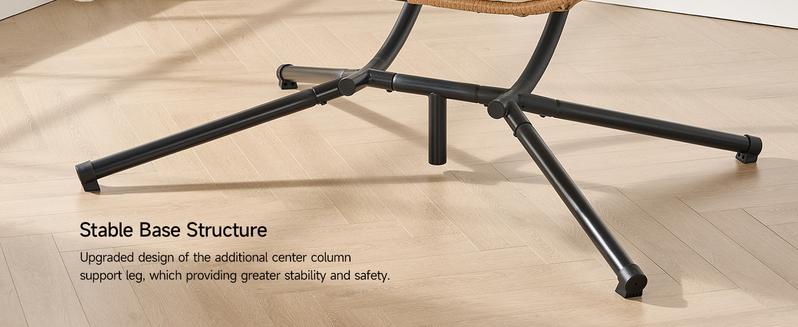 【Valentine's Day Gift】ONBRILL Double Hanging Egg Chair with Stand Bohemian Knot Style Hammock Swing Chair Foldable Basket Denser Weaves 650 Lbs Capacity Loveseat UV Resistant Cushion for Patio Backyard