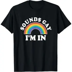 Soft&Comfortable Gay Pride Shirts Men Women LGBT Rainbow Sounds Gay I'm In T-Shirt