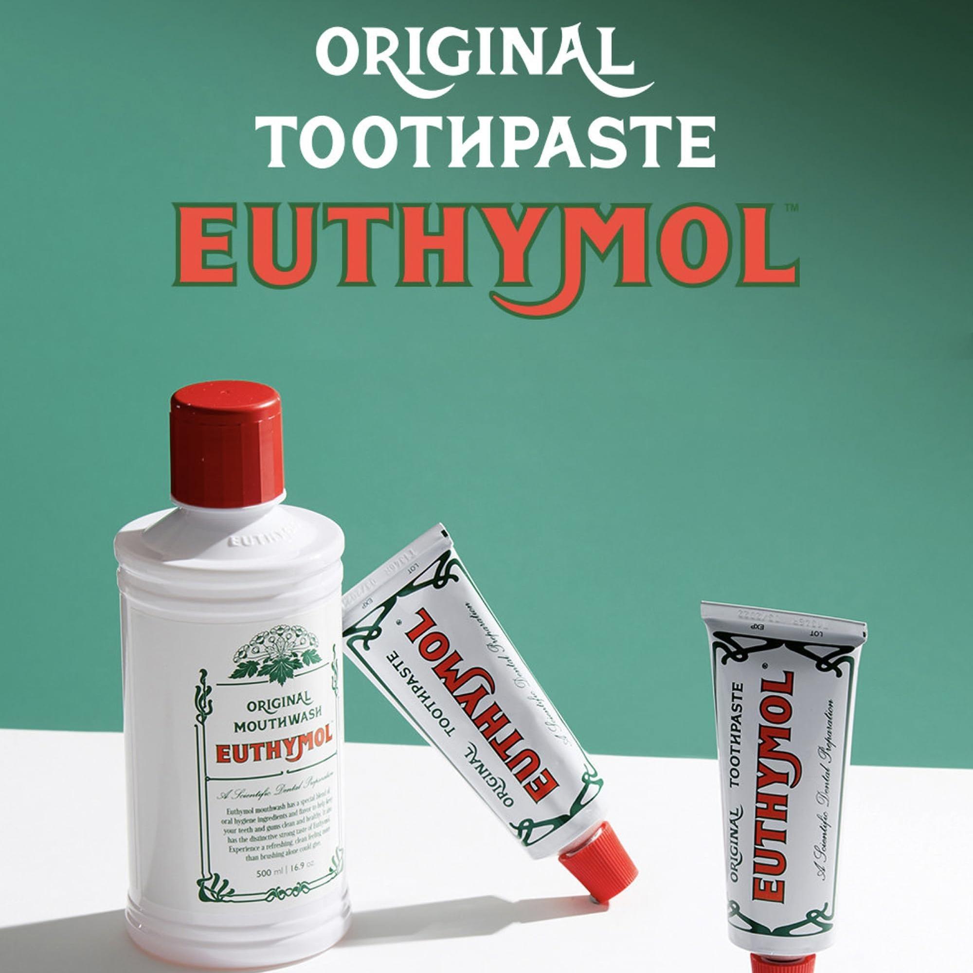 Euthymol Original Toothpaste (1 Pack) - Fluoride-Free for Sensitive Teeth & Gum, 12-Hour Long Lasting Freshness, Korean Oral Care