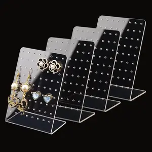 Earring Holder Organizer 4 Pack 72 Holes Acrylic Ear Studs Jewelry Storage Display Rack Showcase Earrings Display