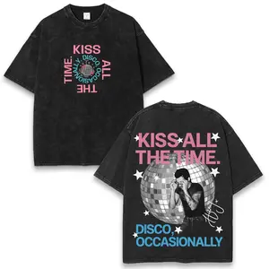 Harry Styles Kiss All The Time Vintage Washed Graphic Disco Occasionally , Kiss All The Time New Album Sweater, Vintage Unisex Shirt Casual Crewneck Streetwear Made In USA For Women For Men, Y2K Music Fans Merch sky tops joke silverfish clothes trend gift