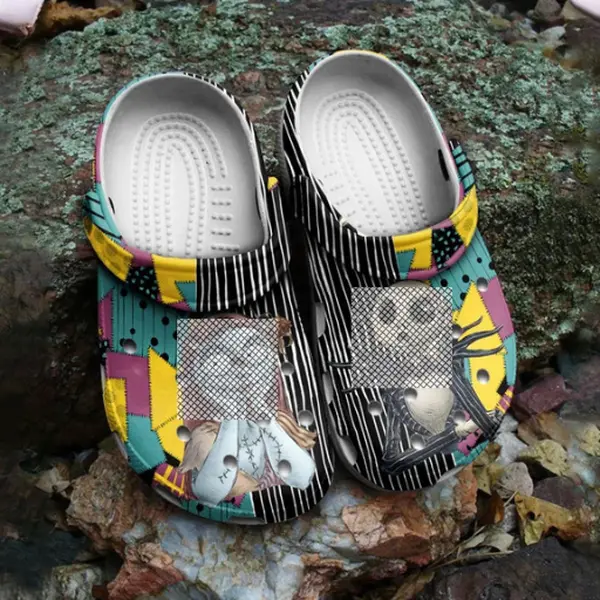Halloween Clogs, Spooky Graphic Slip On Shoes, Unisex Casual Garden Footwear