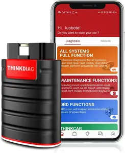 THINKCAR Thinkdiag Bluetooth OBD2 Scanner Full System Bidirectional Diagnostic Scan Tool OE Level Code Reader with ECU Coding 15+ Reset Service FCA AutoAuth All Software Fits for iOS & Android