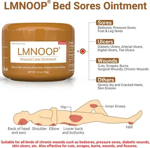 Bed Sore Cream, Organic Bedsore Ointment, Bed Sores Treatment, Intense Fast Wound Healing Ointment for Bedsores, Pressure Sores, Diabetic Wounds, Venous Foot and Leg Ulcers (3.5 oz)