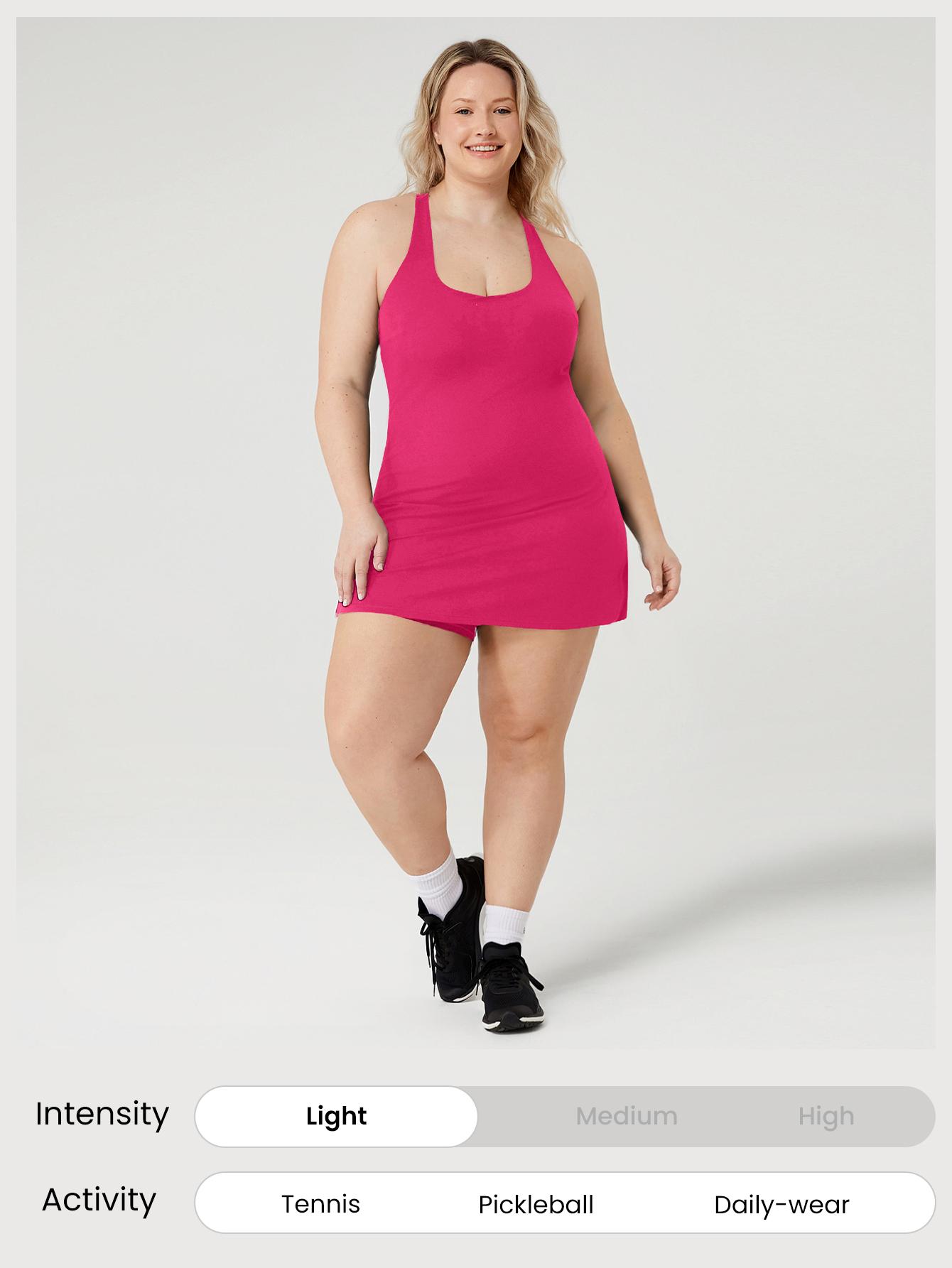 GLOWMODE FeatherFit-Air Peekaboo Plus Size Dress Built-In Shorts Pocket Anti-Slip Strips Dress TikTokShopBlackFriday