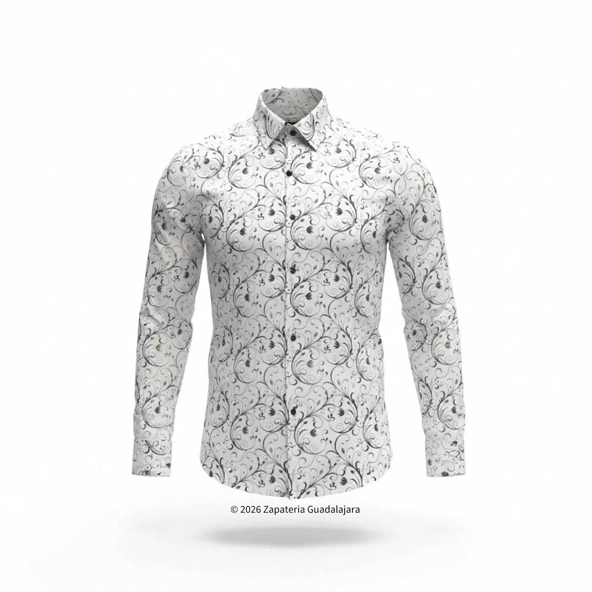 White Western Fashion Long Sleeve Shirt-LAM4483