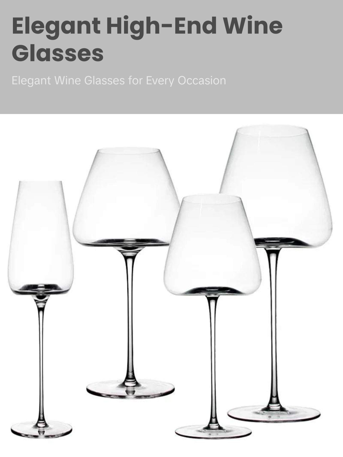 High-End Wine Glass - Ranging from Flutes to Bordeaux Style