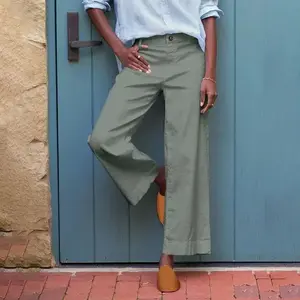 Wide Leg Work Pants Women Business Casual High Waisted Trousers Lightweight Cotton Linen Pants Fall Petite Short Pants For Women Fashion Loose jean shorts Womenswear Bottom