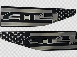 2020-2026 GMC Yukon AT4 over American Flag Fender Emblem (Pair)