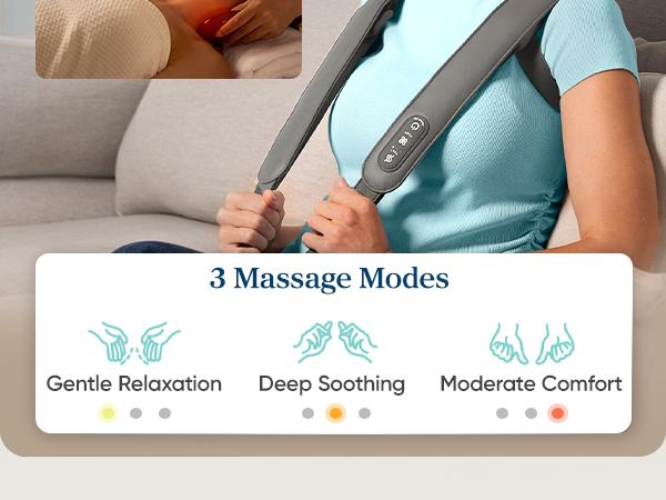 Etekcity Cadeo Cordless Shiatsu Neck and Shoulder Back Massager with Heat, Deep Tissue Kneading, Adjustable Modes, Portable Pain Relief & Relaxation Gift for Mom Dad Valentinesday Gift