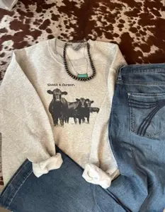 Thank a Farmer Western Crewneck Sweatshirt, Beef Farmer Crewnecks, Western Crewnecks, western clothing, western outfits women, Gifts for women Sweatshirt, Hoodie, cowgirl western tops, men's clothing clothes merch, Streetwear, Gift For Him & Her