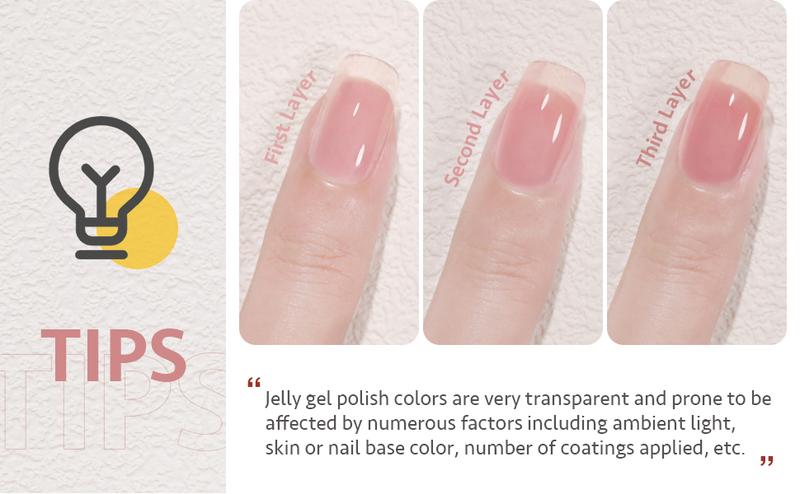 GAOY Pinkish Jelly Nude Pink Gel Nail Polish Set, 6 Transparent Sheer Colors Soak Off UV Light Cure Gel Polish Kit for Salon and Nail Art DIY at Home