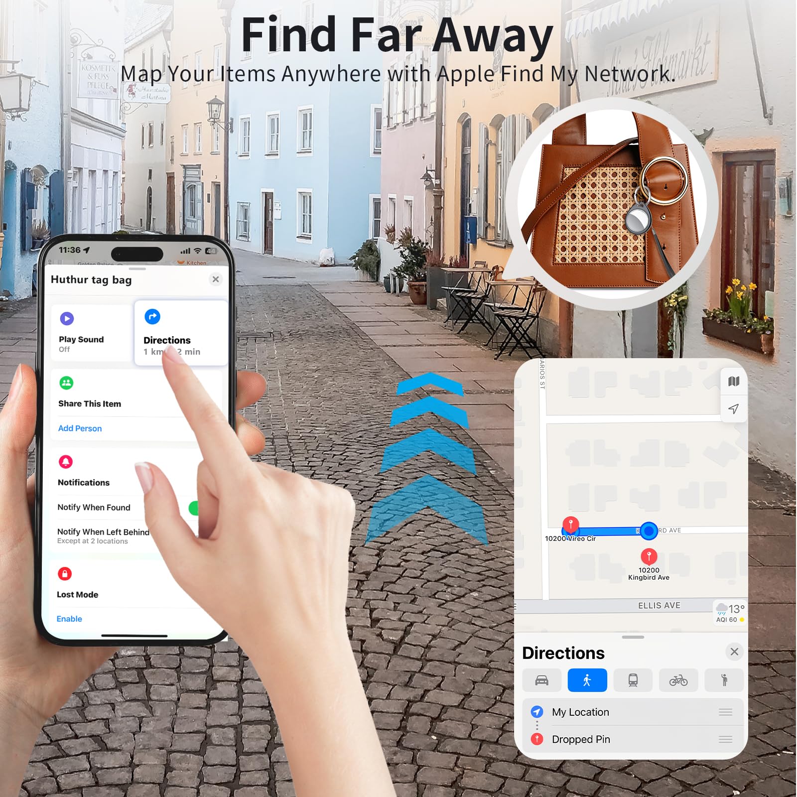 [Spring Deals] Tukio Tx01 GPS Tracker(iOS Only) for Cars & Pets -Mini Clear Design, Weatherproof Case, Anti-Lost Device, Works with Apple Find My (iOS Only), No Monthly Fees, IP67 Waterproof, Replaceable Battery Remote