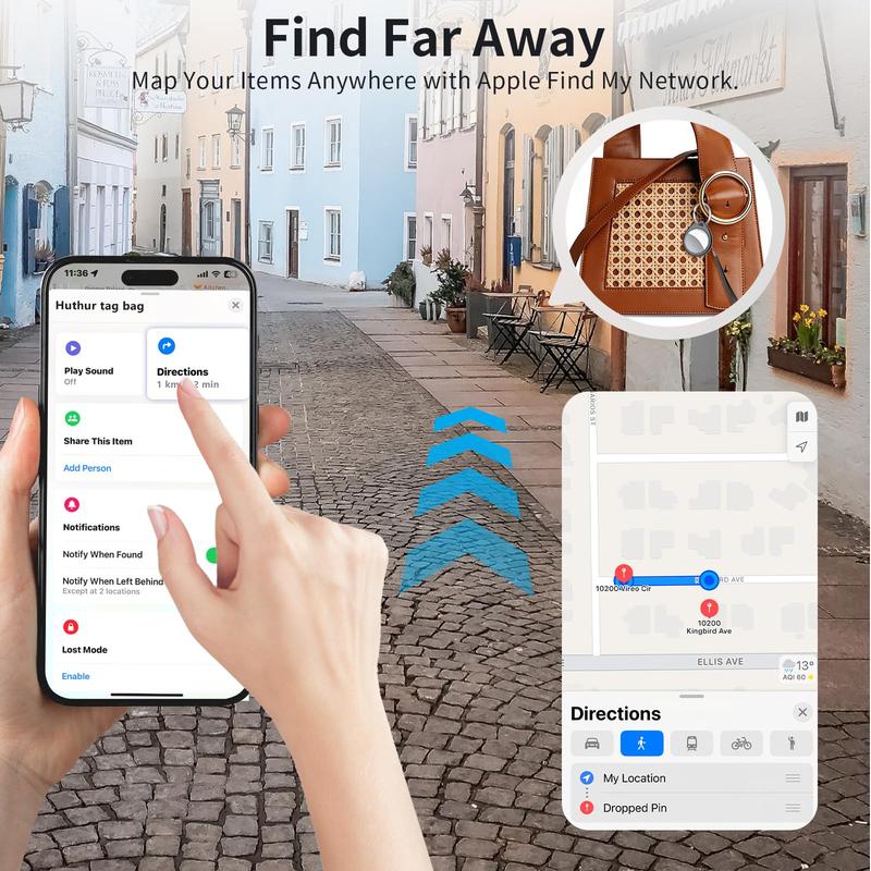 [Valentine's Day] Tukio Tx01 GPS Tracker(iOS Only) for Cars & Pets -Mini Clear Design, Weatherproof Case, Anti-Lost Device, Works with Apple Find My (iOS Only), No Monthly Fees, IP67 Waterproof, Replaceable Battery Remote