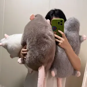 Cute 30/45/90cm Mouse Doll Plush Oversized Flower Branch Rat Doll Cartoon Soft Animal Figure Kids Gift Birthday