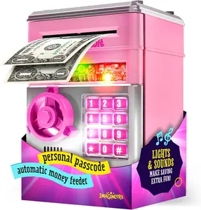 Pink Electronic Piggy Bank with Password Lock | Auto Bill Slot, Great for Kids 4-12, Fun Money Saver Gift