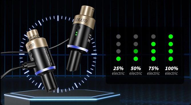 LEKATO MW-1 5.8Ghz PRO Wireless Microphone Transmitter Receiver Set,Plug-on XLR Microphone Wireless System Kit for Dynamic Mic,Audio Mixer,DSLR Camera,PA System,Music Player Guitar Bass Drum Singer Song Maker Voice Video Record Valentine's Day Gift