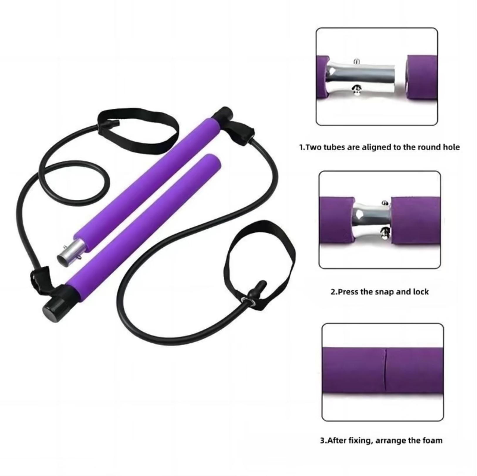 Mother's Day Gifts for Mom- -  Pilates Bar Kit with Resistance Bands,2-Section Pilates Bar with Stackable Bands Workout Equipment for Legs,Hip,Waist and Arm,Exercise Fitness Equipment for Women & Men Home Gym Yoga Pilates