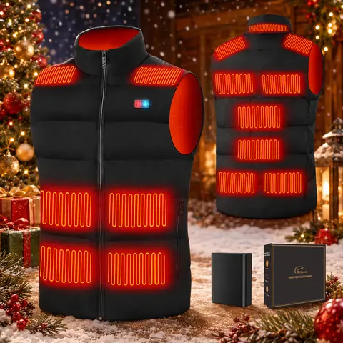 Valentine's Day gift, FathersDayGift,Christmas gift   Rrtizan Heated Vest/Heated Jacket for Men Women, Lightweight with Battery Pack, Winter Outdoor Hunting Skiing Heating Vest 0085-Black