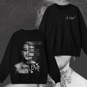 Lil Peep "Other Than Love", Premium Soft Cotton, Artist Portrait & Emotional Quote Typography Graphic, Emo Rap Fans, Black Sweatshirt, T-Shirt & Hoodie