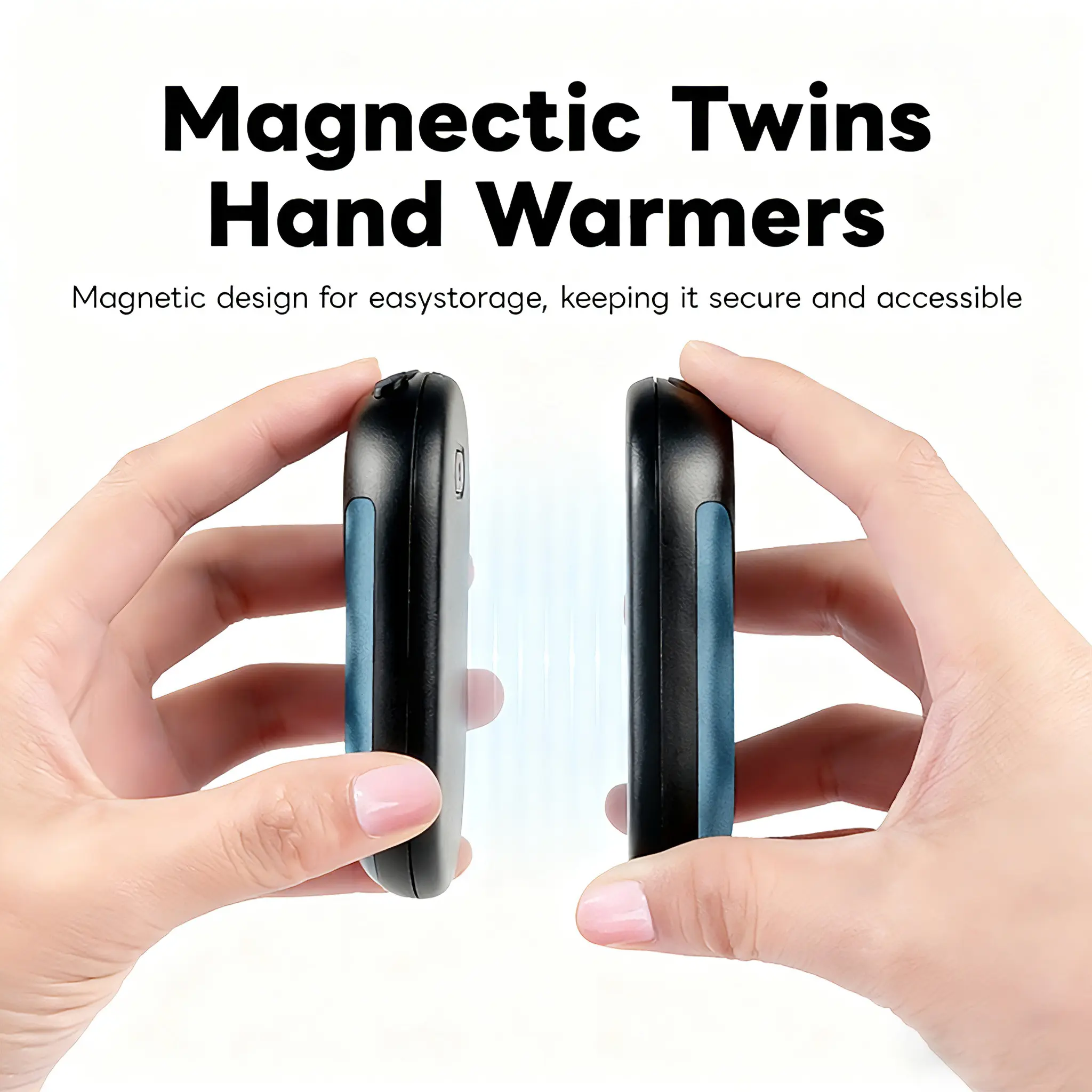 Magnetic Rechargeable Hand Warmers - 2-in-1 Portable Charger Power Bank, Double-Sided Heat, Winter Must-Have, Ideal Gift for Him & Her