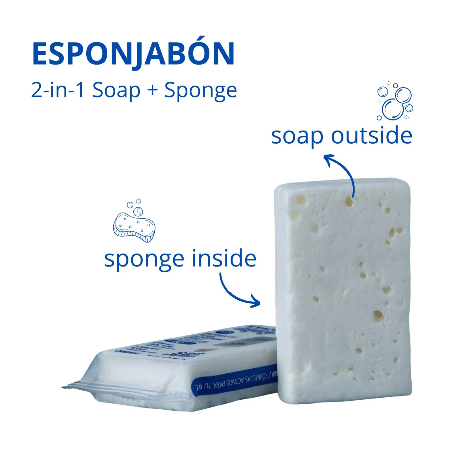 T.Taio Dual-Action Soap Sponge - Body Care Shower Cleanser, Hydrating Smoothing Formula, Alcohol-Free Daily Shower Product, 3.88 oz Single Item, Shower Products