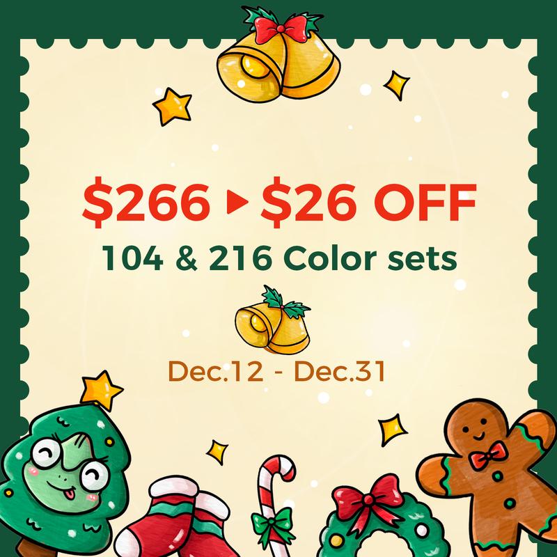 Ohuhu 104-color Alcohol Markers Brush Tip - Double Tipped Alcohol Marker for Artists Adults Coloring - Brush&Chisel/Fine - Refillable Ink - Christmas Gift