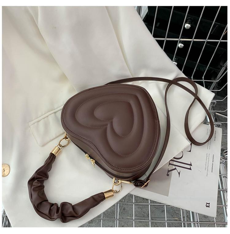 Women’s Heart-Shaped PU Leather Shoulder & Crossbody Bag – Small Designer Handbag