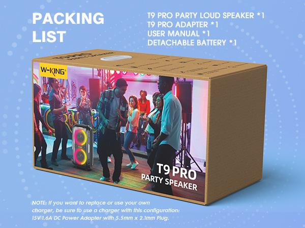 W-KING 270W Peak Bluetooth Stereo Speaker - Portable Bass Model, 125dB Loud, 12-Band Bass, IPX5 Waterproof, RGB Lights, Rechargeable Removable Battery, Mic/Guitar Jacks, Aux Input, Outdoor Bluetooth Subwoofer, Bass Speakers Weatherproof Loudspeaker System