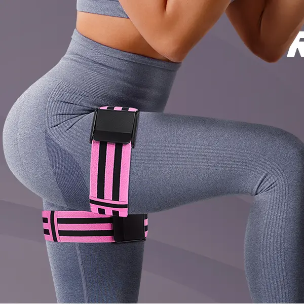 Women's Fabric Booty Bands - BFR Blood Flow Restriction Bundle, Fitness Training Band, Pilates Home Workout Gear, Home Gym & Gym Equipment for Glutes Squats Thighs