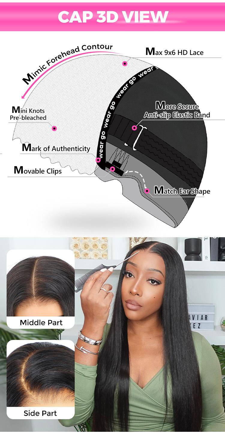 CurlyMe Pre-Max Wear Go 9x6 HD Lace Tiny Knots M-cap Glueless Straight Hair Lace Front Wigs #FallFreshness