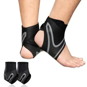 1 Pairs Unisex Ankle Brace Support Compression Sleeve with Adjustable Straps Protection Foot Elastic Bandage  Wrap for Fitness Gym Running Sports