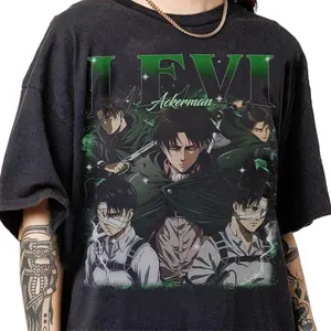 Vintage Levi Ackerman Bootleg 90s Shirt, Levi Ackerman Graphic Retro Tee, Levi Ackerman Tee Gifts, Levi Ackerman Attack on Titan Vintage Tee