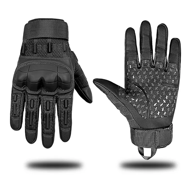 Men's Tactical Gloves with Hard Knuckle Protection, Breathable Microfiber Leather Full Finger Work Gloves with Touchscreen Fingertips for Motorcycle and Hunting, Includes Gloves