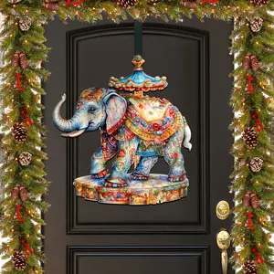 Carousel Elefant Holiday Door Decor  by G. Debrekht - Christmas Decor - 8611029H