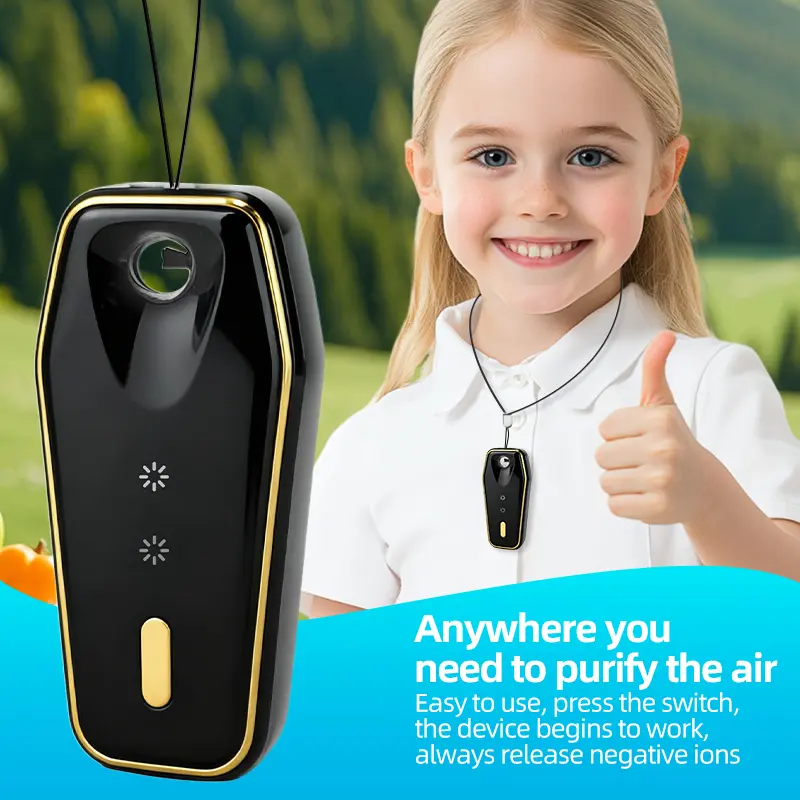 Miniature compact air purifier neckwear air freshener necklace wearable accessory