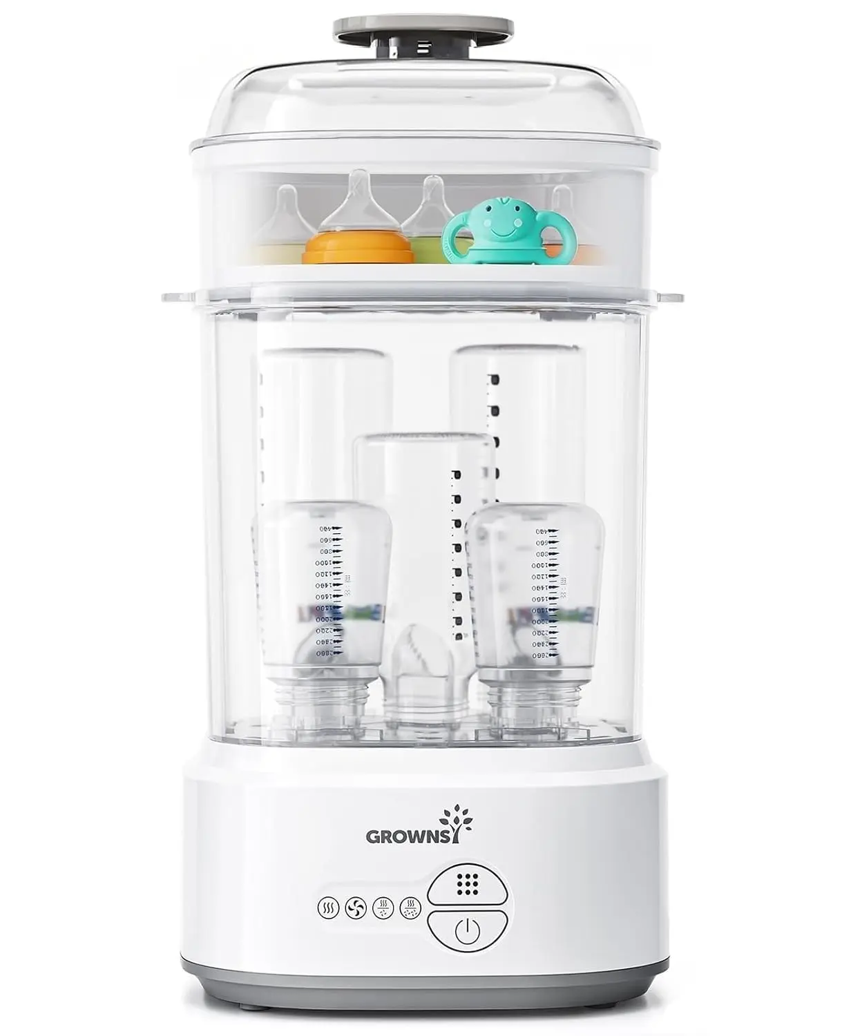 Grownsy Bottle Sterilizer and Dryer, Compact Electric Steam Baby Bottle Sterilizer, Bottle Sanitizer for Baby Bottles, Pacifiers, Pump Parts，Baby Product