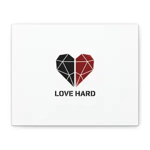 Love Hard Geometric Heart Canvas | Minimalist Punk Heart, Alternative Heart Art