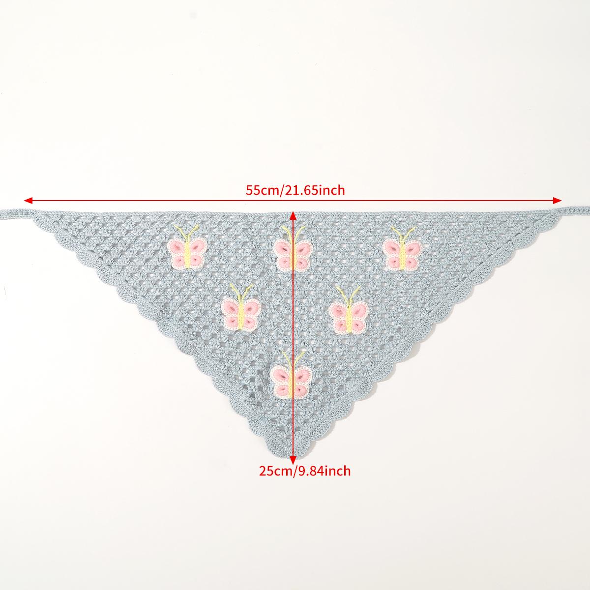 AWAYTR Crochet Bandanas Headbands Cute Butterfly Strawberry Hairbands Knitted Headscarf for Women Girls Elegant Head Scarf Head Kerchief 3Pack