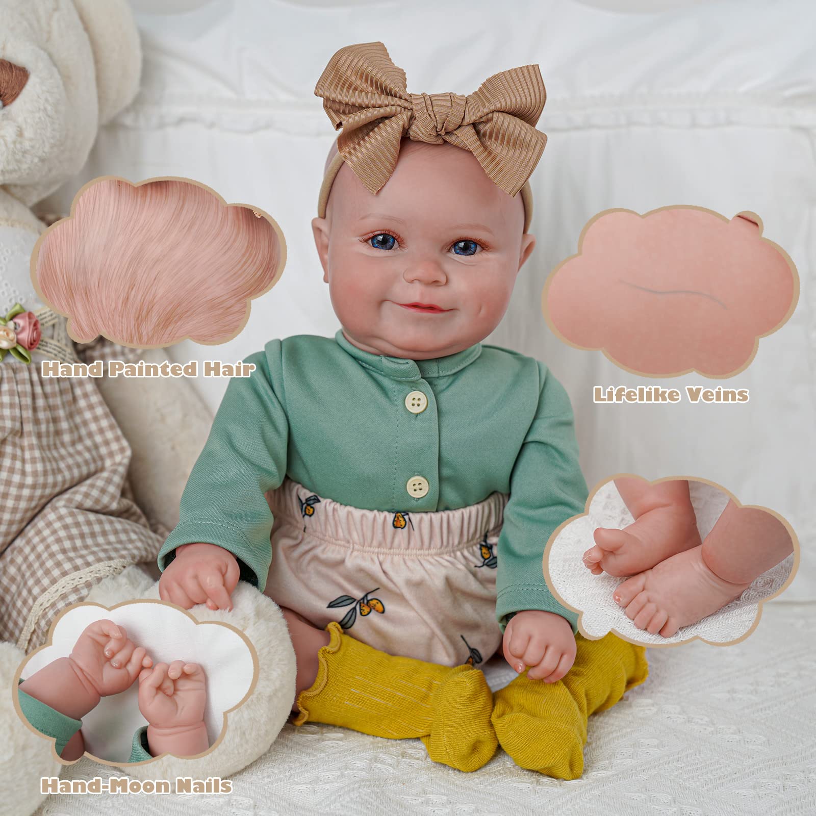 BABESIDE Reborn Baby Dolls, 20 Inch Cute Soft Realistic-Newborn Baby Dolls Poseable Real Life Lifelike Baby Dolls w/Doll Accessories for 3+ Year Old Girls BABESIDE Reborn Baby Dolls, 20 Inch Cute Soft Realistic-Newborn Baby Dolls Poseable Real Life Lifelike Baby Dolls w/Doll Accessories for 3+ Year Old Girls
