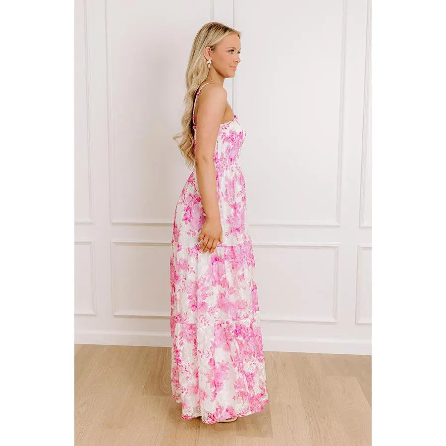 English Rose Smocked Lace Maxi Dress - TikTok Shop