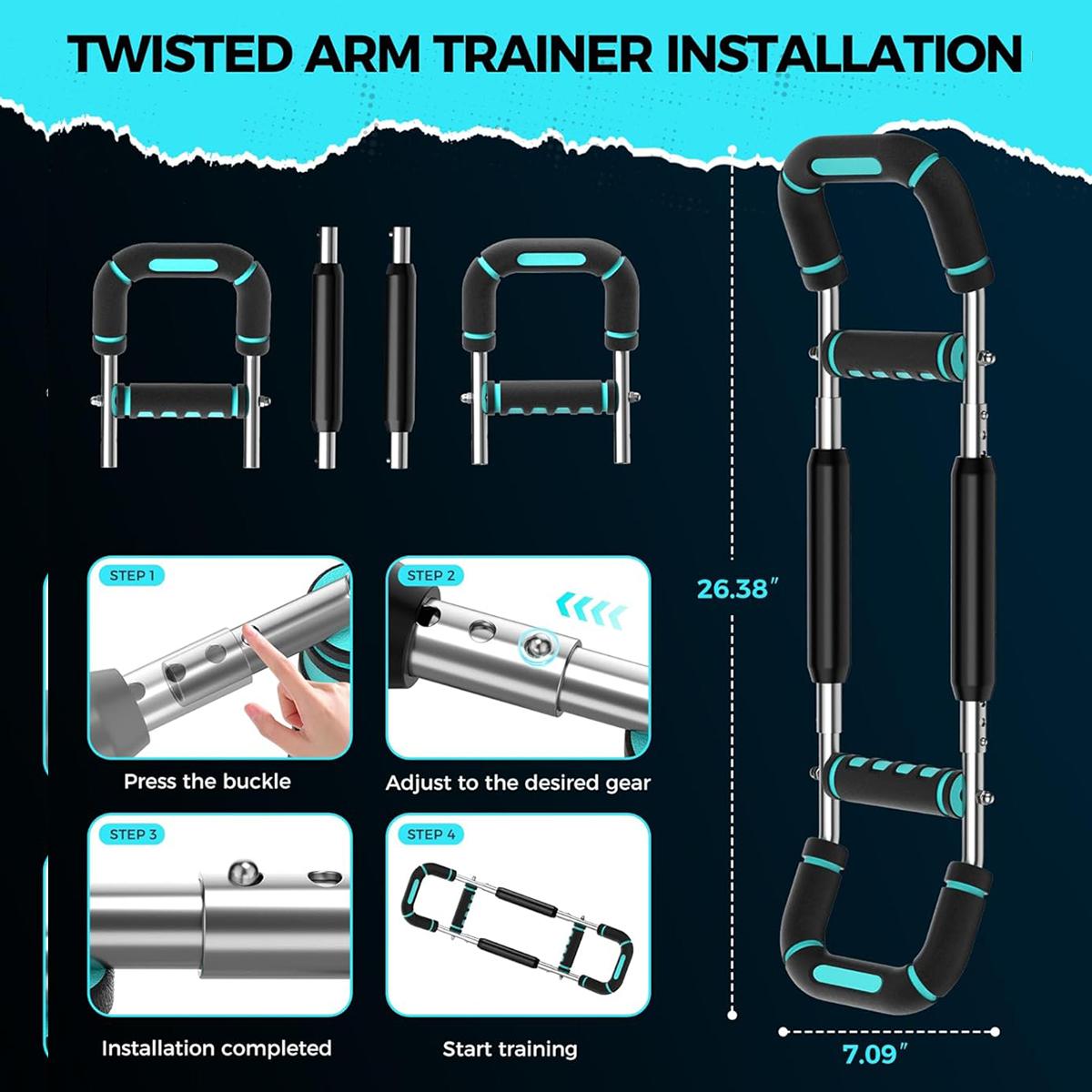 Adjustable Power Twister Bar Arm Trainer, Chest & Arm Strength Training Equipment for Men, Portable Upper Body Workout Tool for Home Gym Fitness