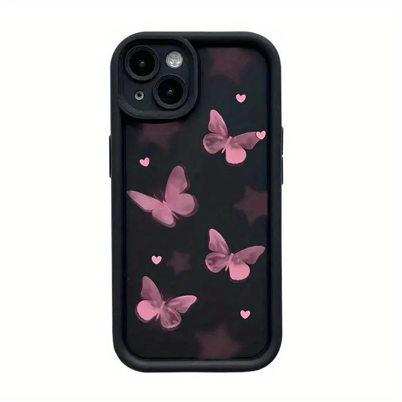 TPU Shockproof Drop Protection Cover - Romantic Butterfly Star Art Design Phone Shell, Mobile Phone Accessory for 11-17 Series Devices, Accessories