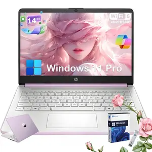 HP 14 inch Laptop for Students & Business •  Win 11 Pro • 8GB RAM • 128GB UFS • 250nits Anti-Glare Display • Intel 4-Core CPU • Copilot • Wi-Fi 6 • Bundle Accessory • Lavender