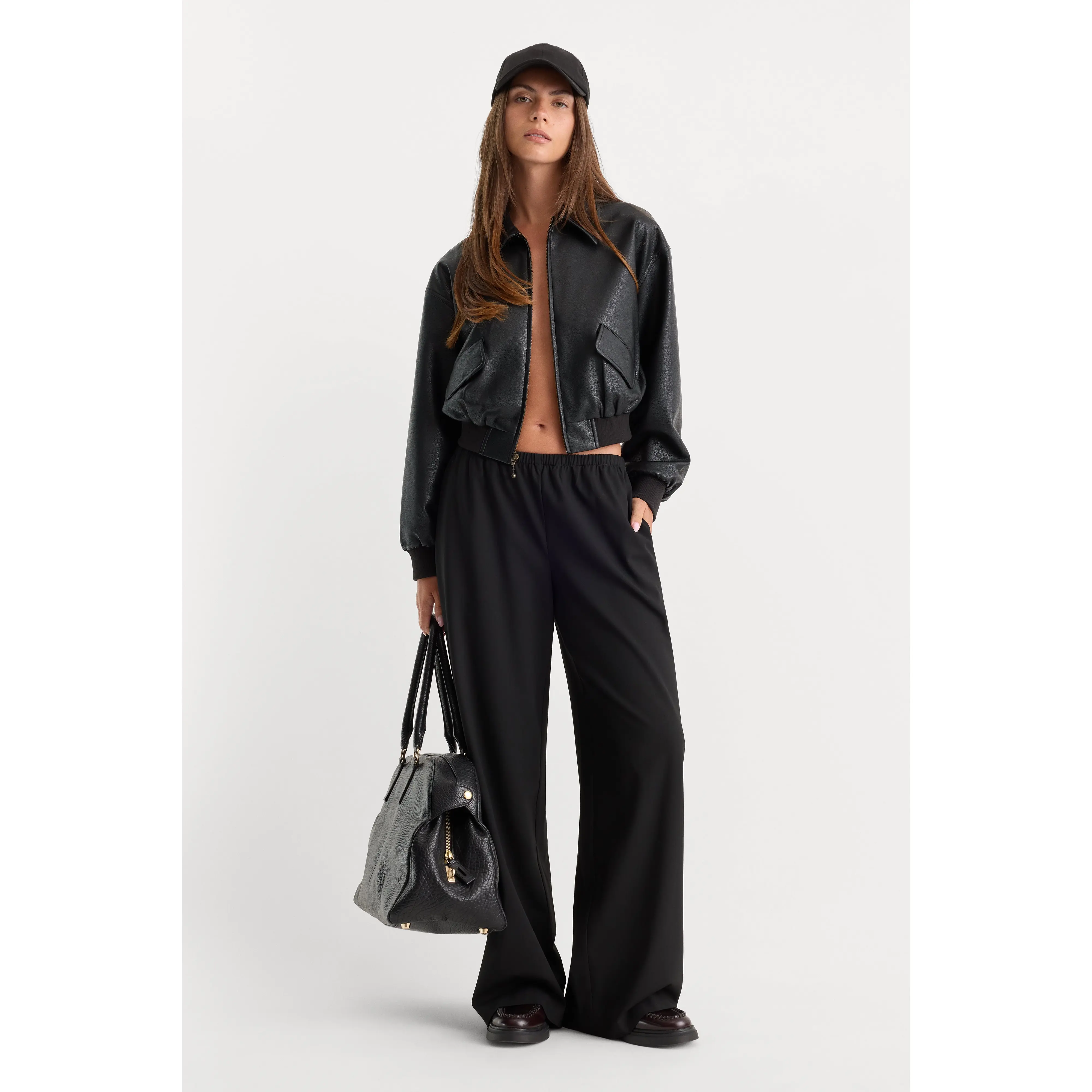 THE PULL ON TROUSER | BLACK001 Baggy Fit Elastic Waist