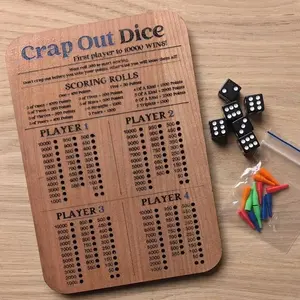Crap Out Dice Game Board for Up to 4 Players - Classic Family Strategy Game for Party, Gathering, Outdoors Camping with Families, Friends
