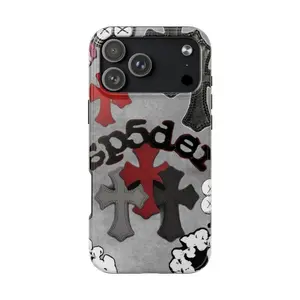 Denim Tears x Spider Phone Case Cross Pattern for iphone 17 Pro Max 17 Pro 16 15 14 13 Touch Phone Case Dual Layer