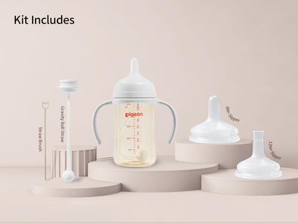 Pigeon Natural Weaning Silicone Sipper Conversion Kit 6-12 Months Breastfeeding Bottle for Newborn to Toddler Feeding vasopara bebe