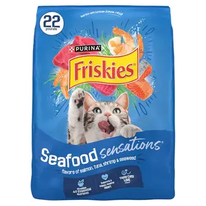 Dry Cat Food Seafood Sensations With Salmon, Tuna, and Shrimp Flavors - 22 lb. Bag
